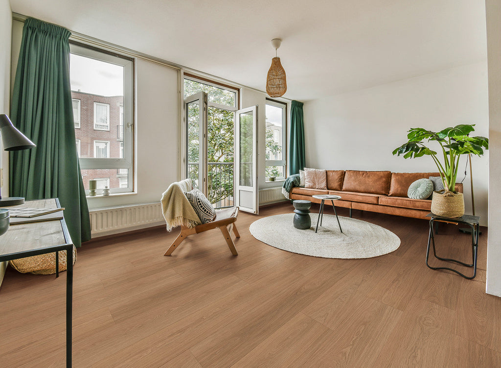 Enia ARTIX Oak Amber XL plank – Dryback vinyl – sfeerbeeld – enia flooring