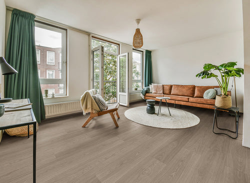 Enia ARTIX Oak Grey XL plank – Click vinyl – sfeerbeeld – enia flooring
