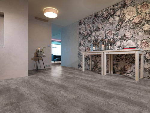 Enia ADORIA Travertine Storm – Dryback vinyl – sfeerbeeld – enia flooring