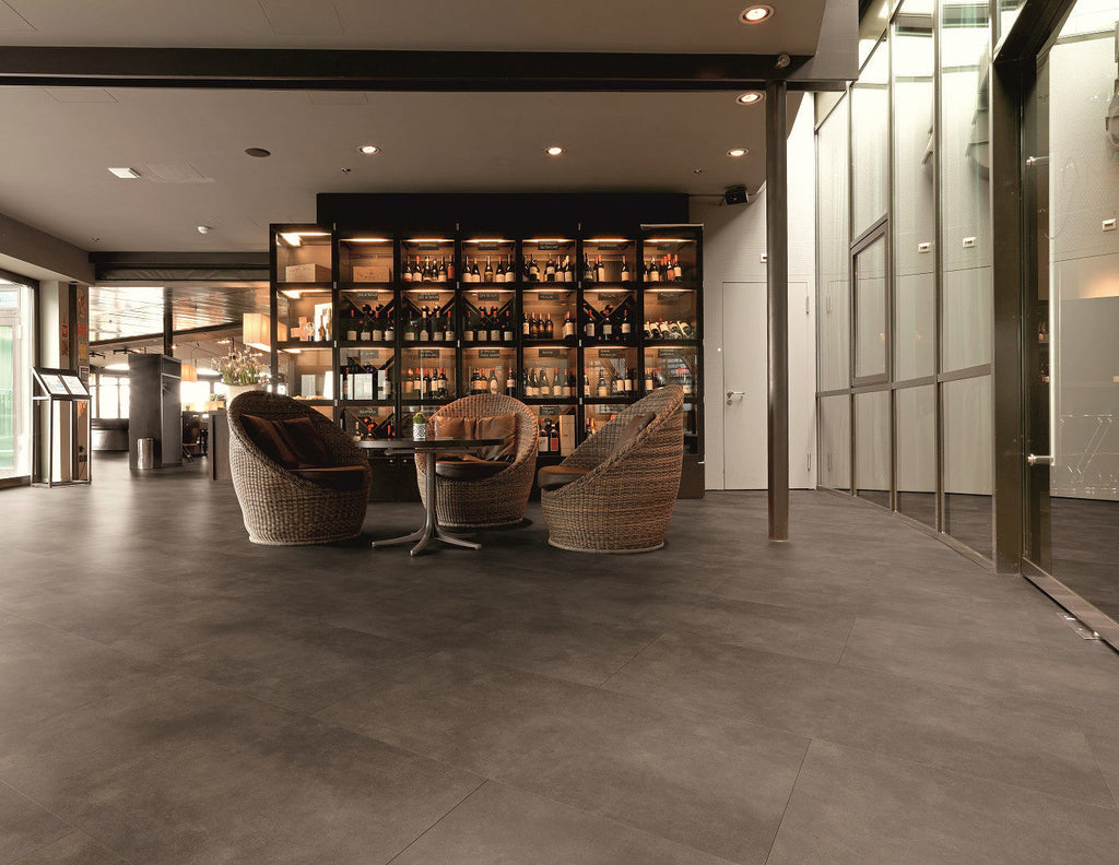 Enia M&M MELLAU Concrete Brown – Click vinyl – sfeerbeeld – enia flooring