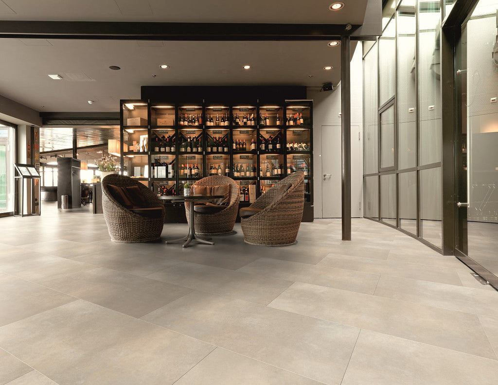 Enia M&M MONACO Concrete Shell White – Dryback vinyl – sfeerbeeld – enia flooring