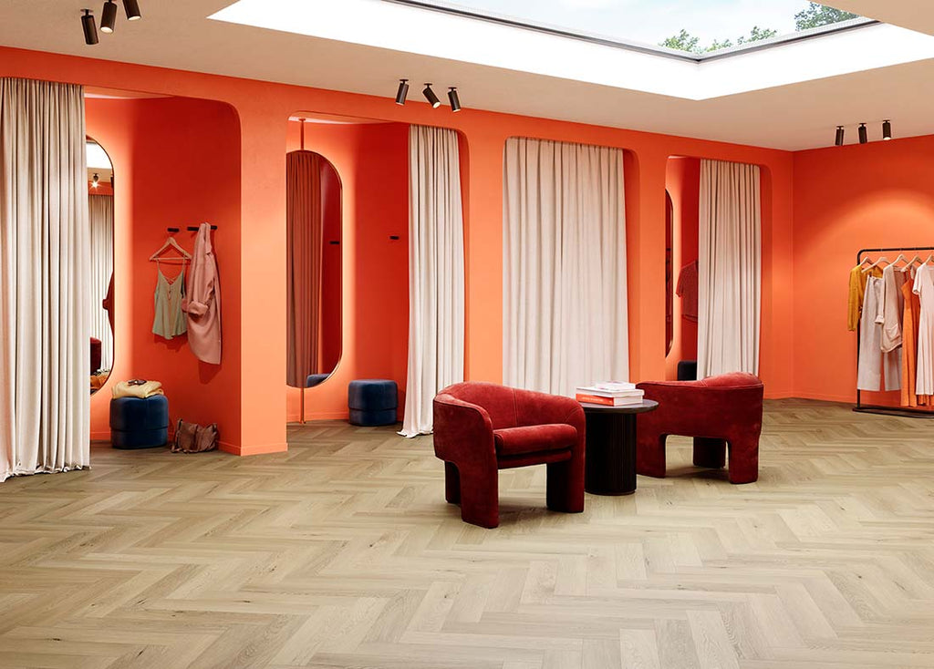 Lamett Parquetvinyl Nakuru Hippo Herringbone – sfeerbeeld van de fabrikant