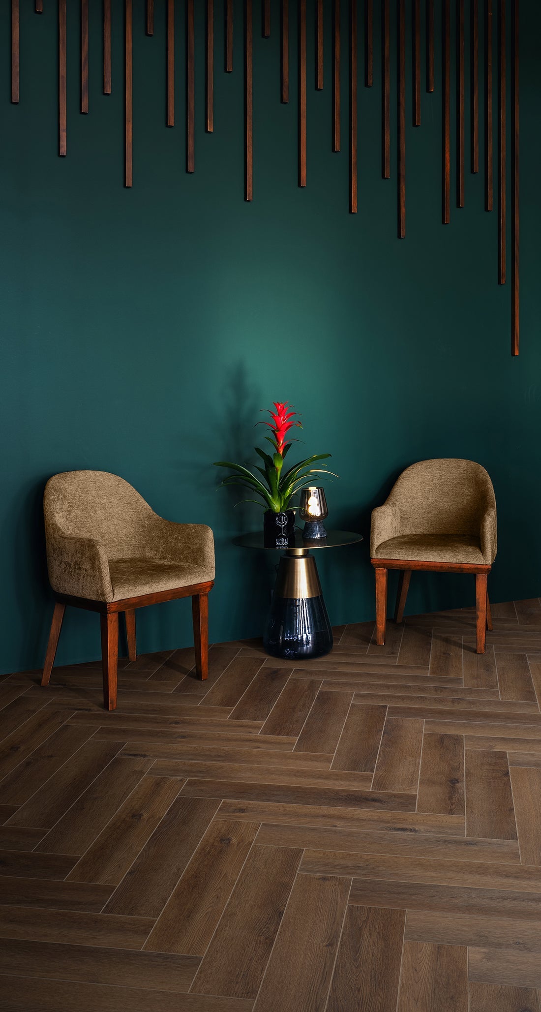 Lamett Parquetvinyl Yukon Tan Herringbone – sfeerbeeld van de fabrikant